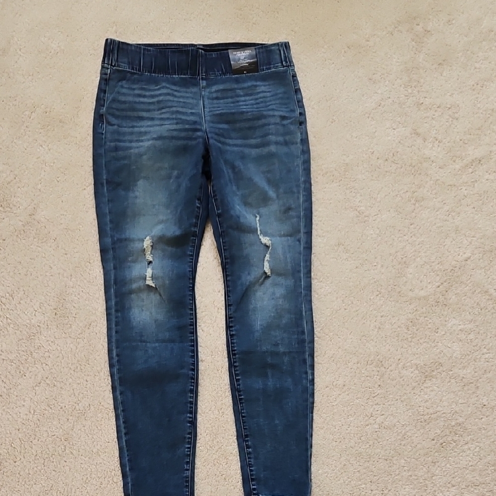 Vera Wang Blue Distressed Jeggings